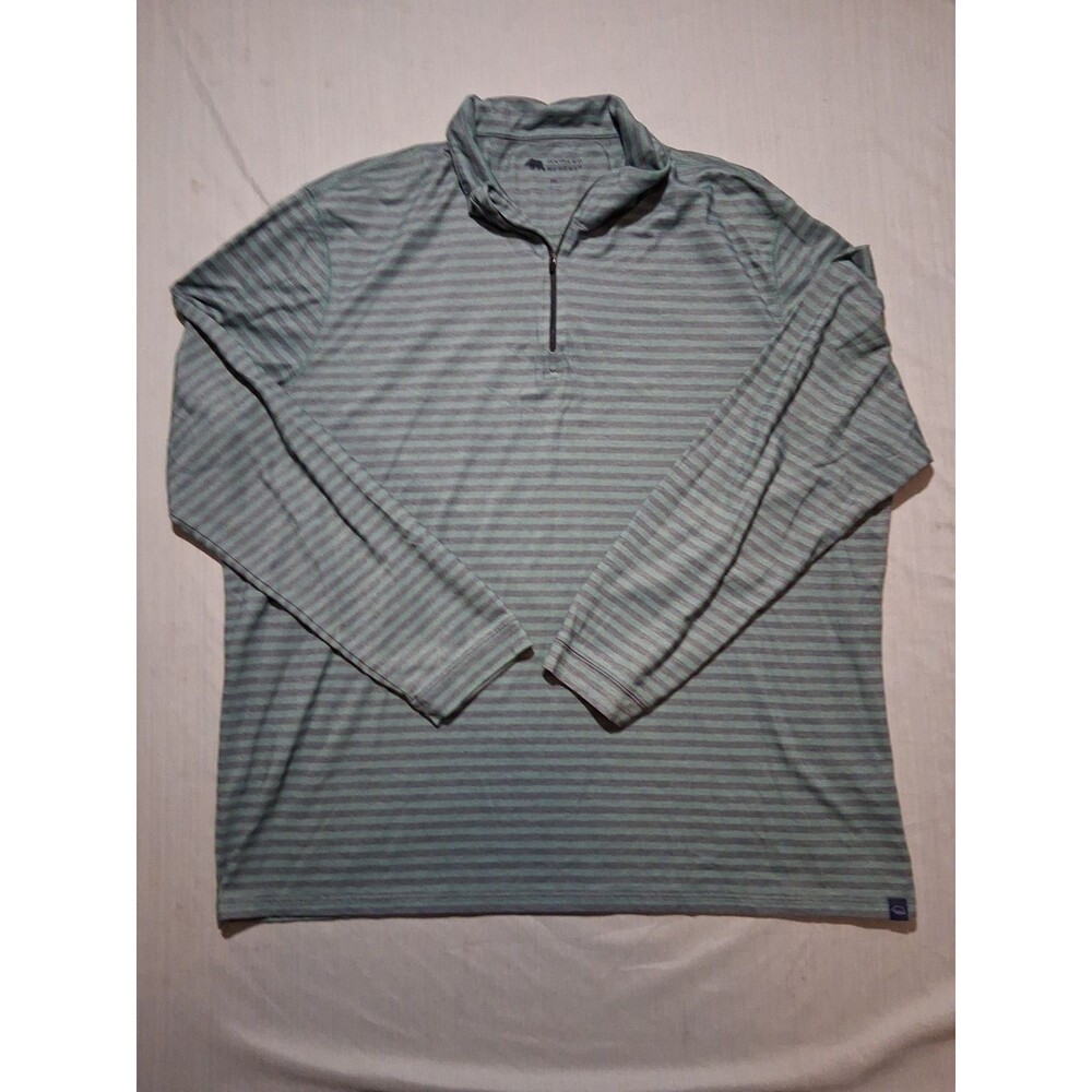 Onward Reserve Mens 2XLarge Green Stripe Performance Quarter Zip Pullover